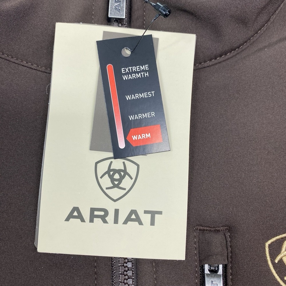 Ariat Logo Softshell Jacket Mens Extra Large Brown Full Zip Conceal Carry - Picture 5 of 13